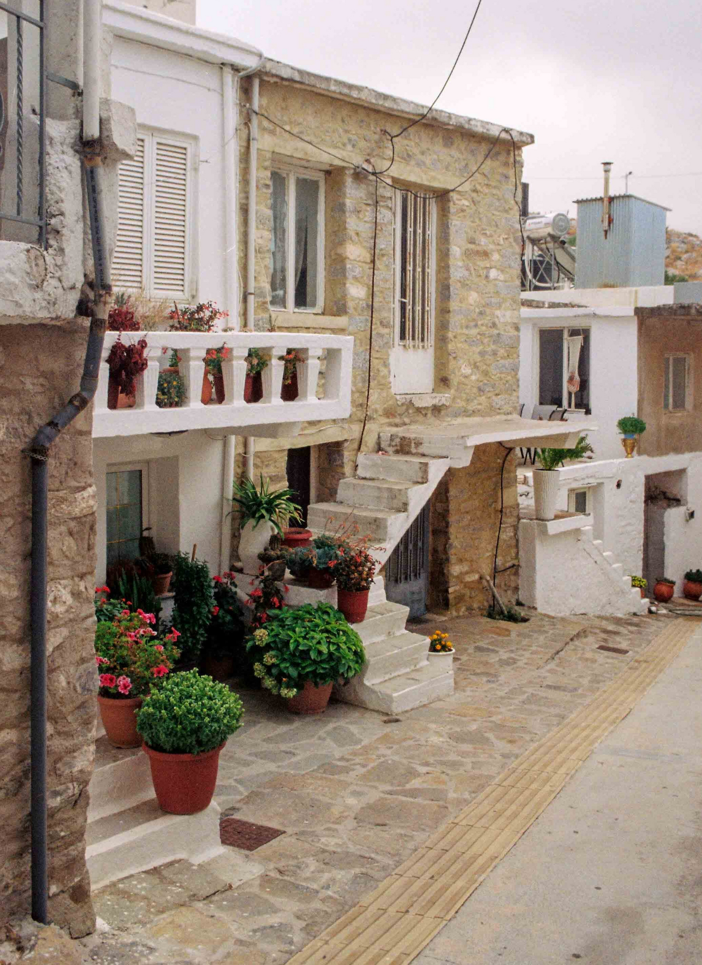 Flower Pots in a Greek Alley - Paint by Numbers
