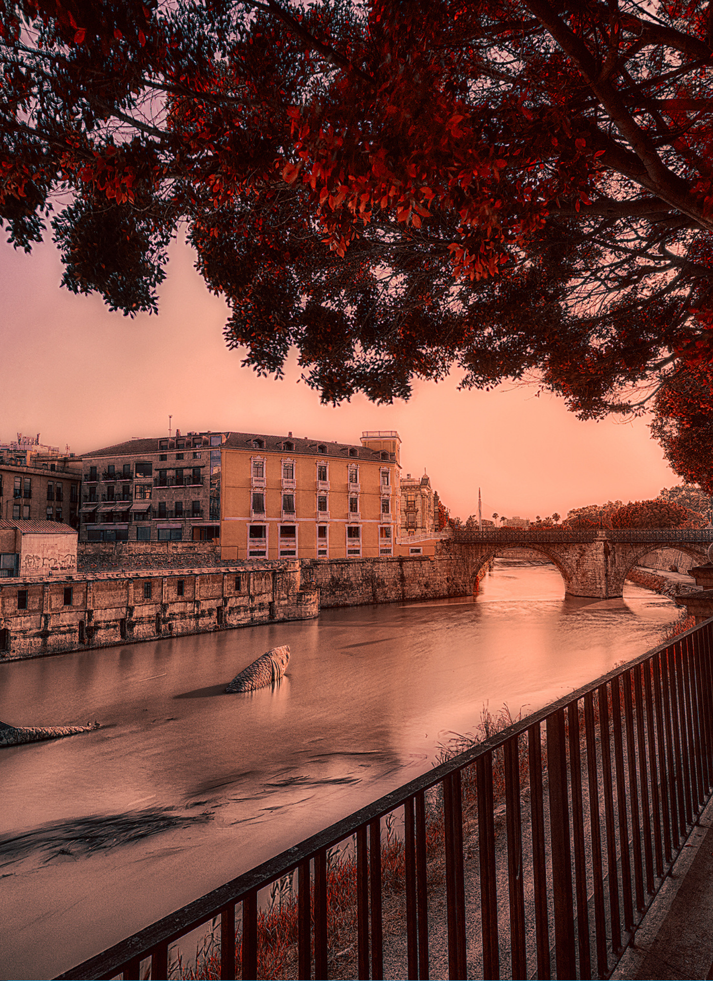 Crimson Riverside Charm – Paint by Numbers Kit