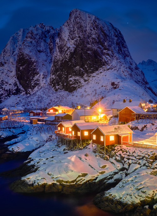 Norwegian Winter Village – Premium Paint by Numbers Kit