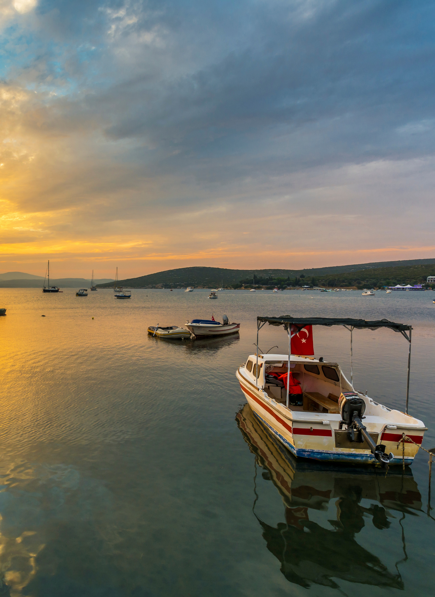 Boats at Sunset Harbor – Paint by Numbers Kit