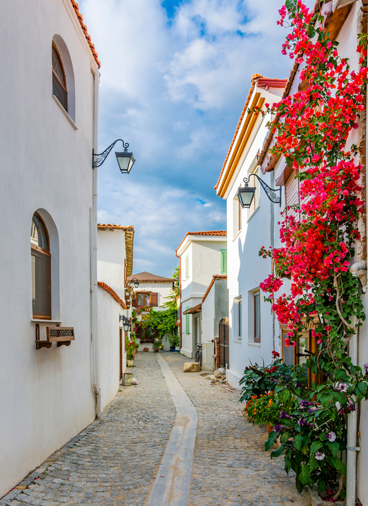 Sunlit Alley in a Mediterranean Village – Paint by Numbers Kit