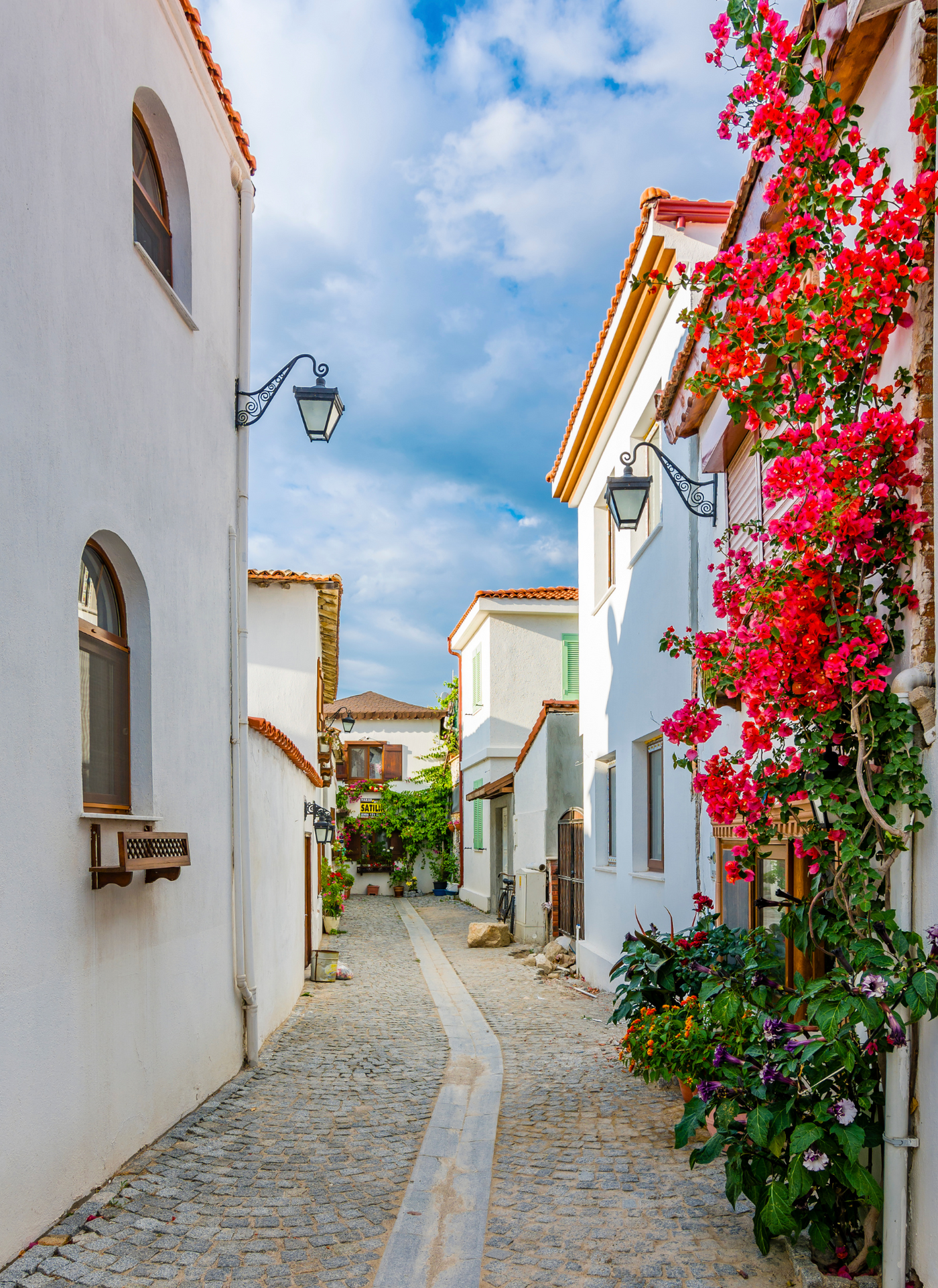 Sunlit Alley in a Mediterranean Village – Paint by Numbers Kit