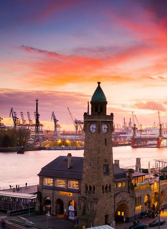 Sunset at Hamburg Harbor – Paint by Numbers Kit