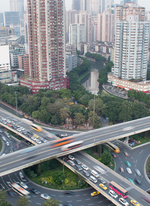 Bustling Skyline Overpass – Paint by Numbers Kit