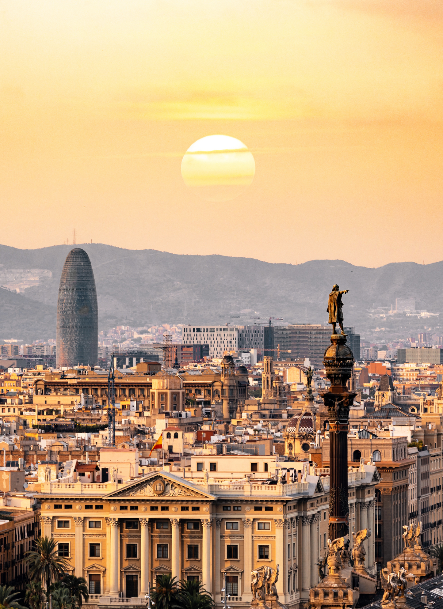 Golden Sunset Over Barcelona – Paint by Numbers Kit