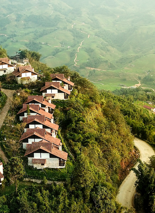 Hillside Mountain Village – Serene Retreat Paint by Numbers