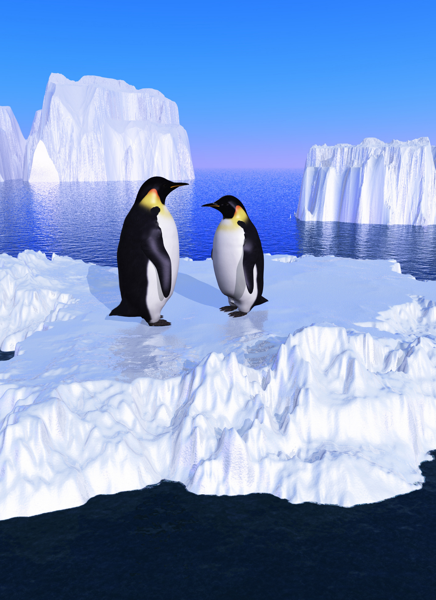 Penguin Pair on Ice – Paint by Numbers Kit