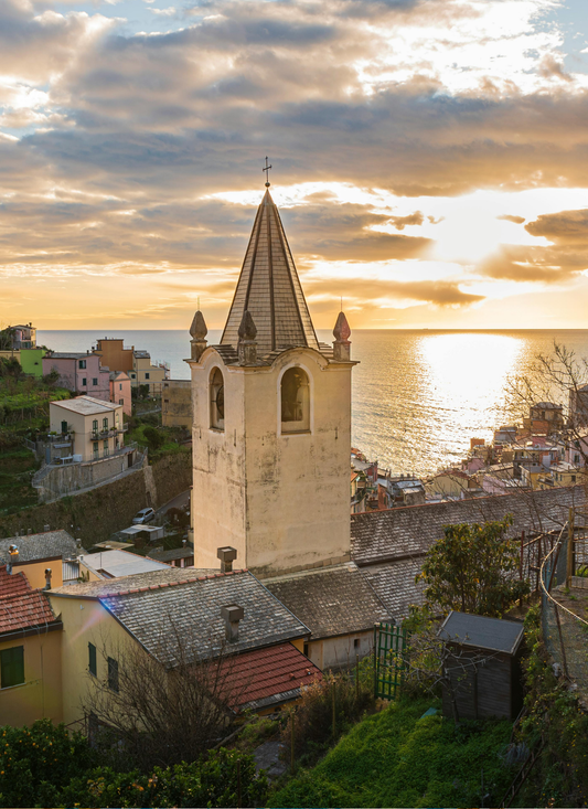 Clifftop Church at Sunset – Paint by Numbers Kit