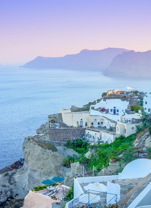 Santorini Village by the Sea - Paint by Numbers