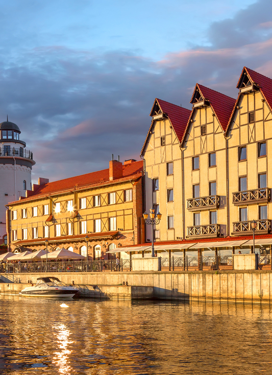 Golden Hour by the Waterfront Town – Paint by Numbers Kit
