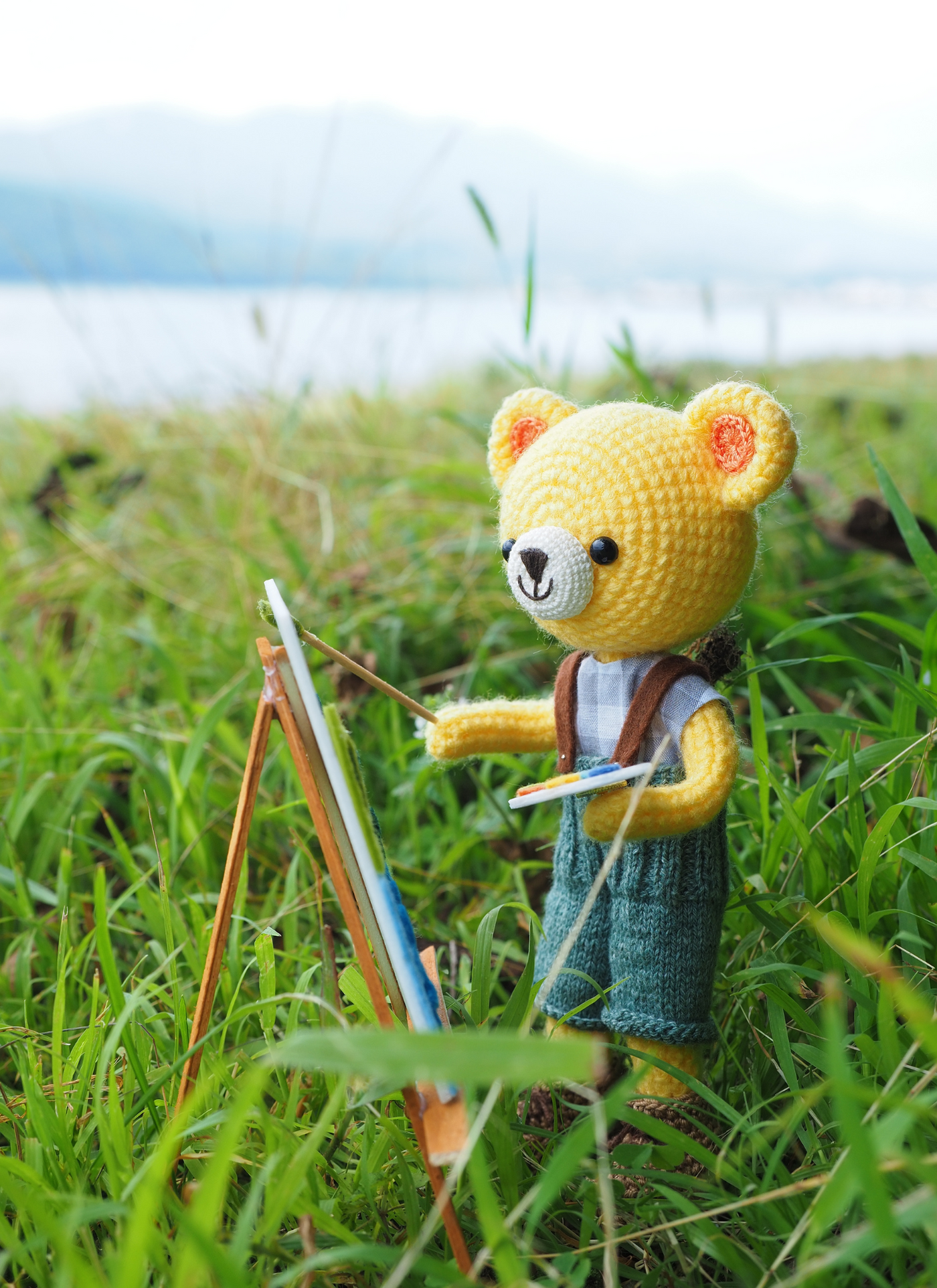 Cute Bear Painting Outdoors - Paint by Numbers Kit