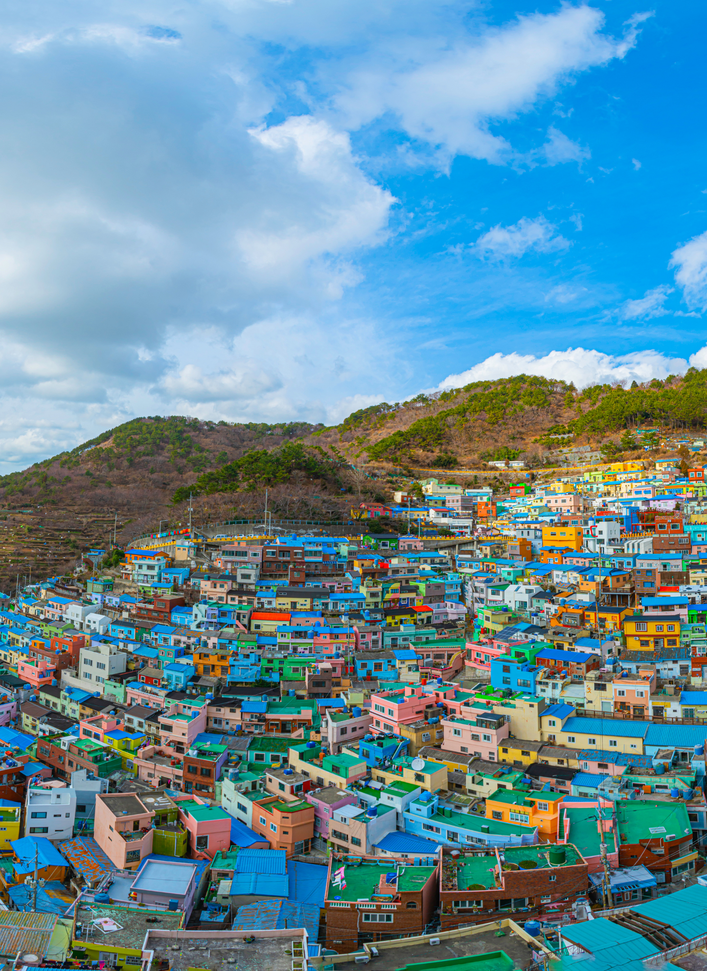 Vibrant Hillside Village - Paint by Numbers