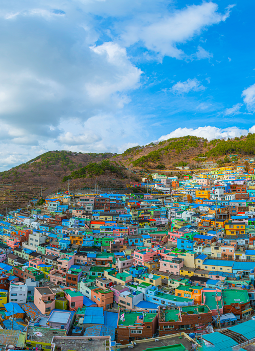Vibrant Hillside Village - Paint by Numbers