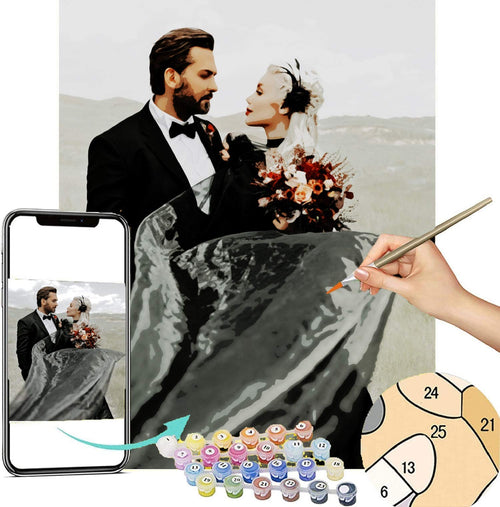 Love & Color - Newlyweds' Custom Painting By Numbers Kit